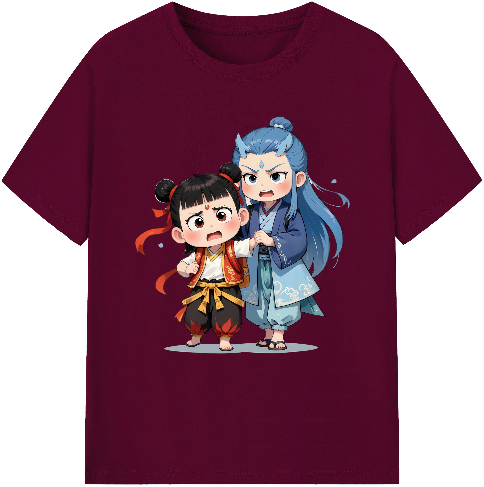 （画像用） Ne Zha 2 ナタ 魔童の大暴れ レディースカジュアルプリントTシャツ（綿100％）